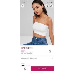 Rib crop cami top